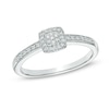 Thumbnail Image 0 of 0.10 CT. T.W. Diamond Square Cluster Promise Ring in 10K White Gold