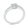 Thumbnail Image 2 of 0.10 CT. T.W. Diamond Square Cluster Promise Ring in 10K White Gold