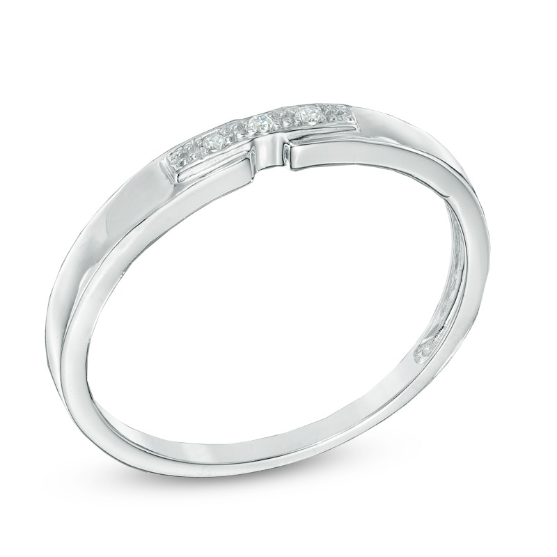 Diamond Accent Three Stone Promise Ring in 10K White Gold