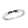 Thumbnail Image 1 of Black Diamond Accent Three Stone Promise Ring in 10K White Gold