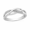 Thumbnail Image 1 of 0.05 CT. T.W. Diamond Split Shank Waves Ring in Sterling Silver