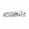 Thumbnail Image 1 of 0.05 CT. T.W. Diamond Split Shank Waves Ring in Sterling Silver