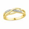 Diamond Accent Criss-Cross Ring in Yellow Rhodium Sterling Silver