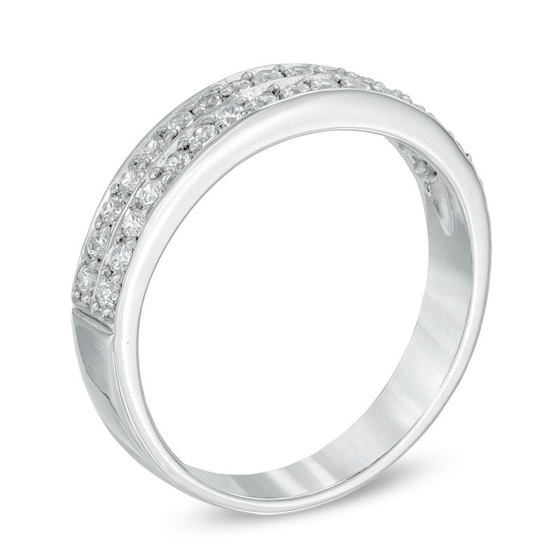 0.25 CT. T.W. Diamond Double Row Wedding Band in 10K Gold
