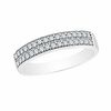 Thumbnail Image 1 of 0.50 CT. T.W. Diamond Double Row Wedding Band in 10K White Gold