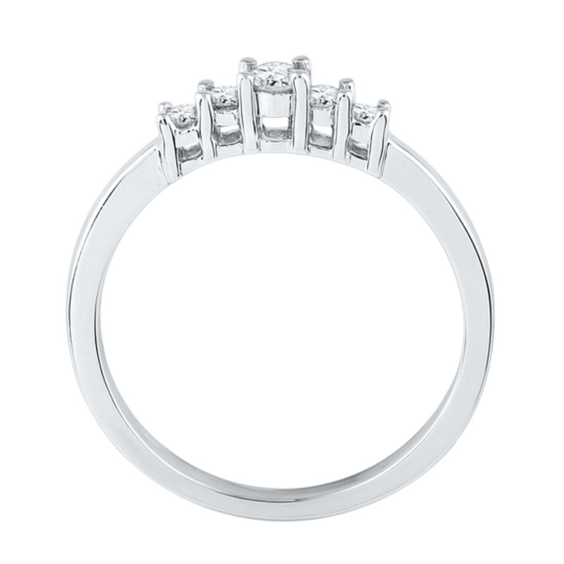 Main Image 2 of 0.20 CT. T.W. Diamond Five Stone Promise Ring in 10K White Gold