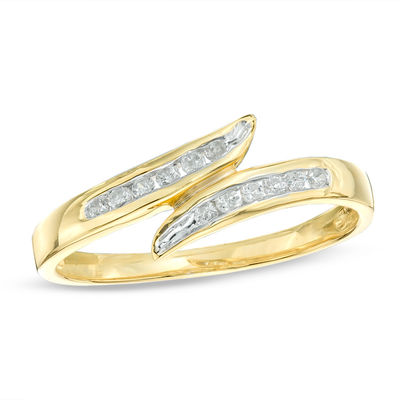 0.16 CT. T.W. Diamond Channel-Set Bypass Ring in 10K Gold