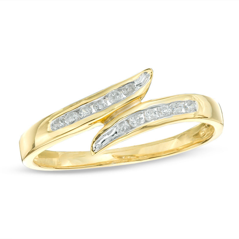 0.16 CT. T.W. Diamond Channel-Set Bypass Ring in 10K Gold