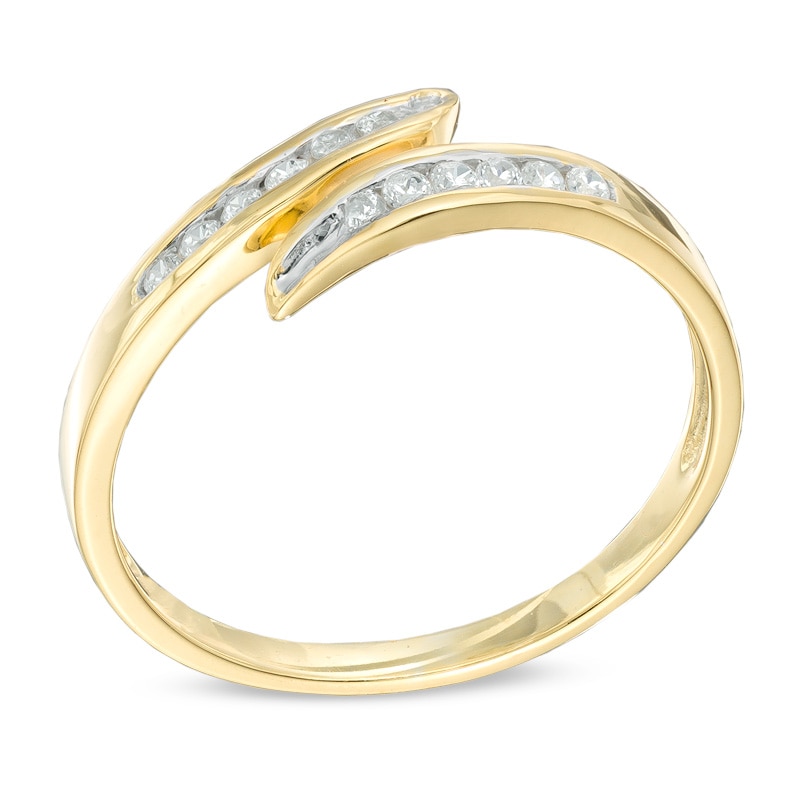 0.16 CT. T.W. Diamond Channel-Set Bypass Ring in 10K Gold