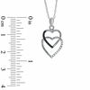 Thumbnail Image 2 of 0.05 CT. T.W. Black and White Diamond Linked Heart Pendant in Sterling Silver