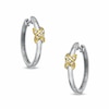Thumbnail Image 0 of Diamond Accent X Hoop Earrings in Sterling Silver with 14K Gold Plate