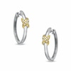 Thumbnail Image 1 of Diamond Accent X Hoop Earrings in Sterling Silver with 14K Gold Plate
