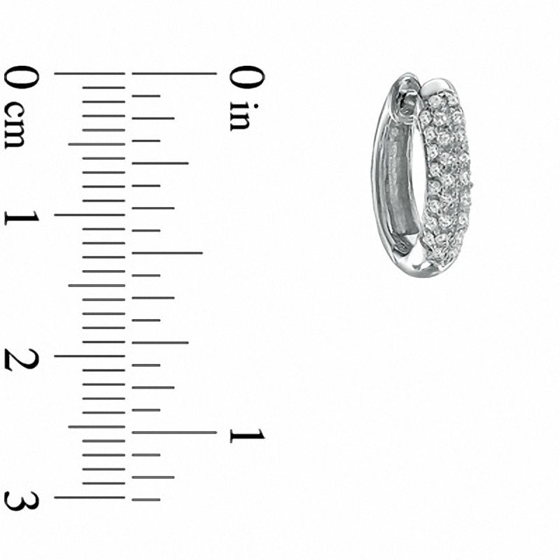 Main Image 2 of 0.25 CT. T.W. Diamond Hoop Earrings in 10K White Gold
