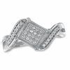 Thumbnail Image 1 of 0.12 CT. T.W. Diamond Chequerboard Ring in 10K White Gold