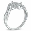 0.12 CT. T.W. Diamond Chequerboard Ring in 10K White Gold