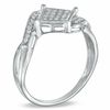 Thumbnail Image 2 of 0.12 CT. T.W. Diamond Chequerboard Ring in 10K White Gold