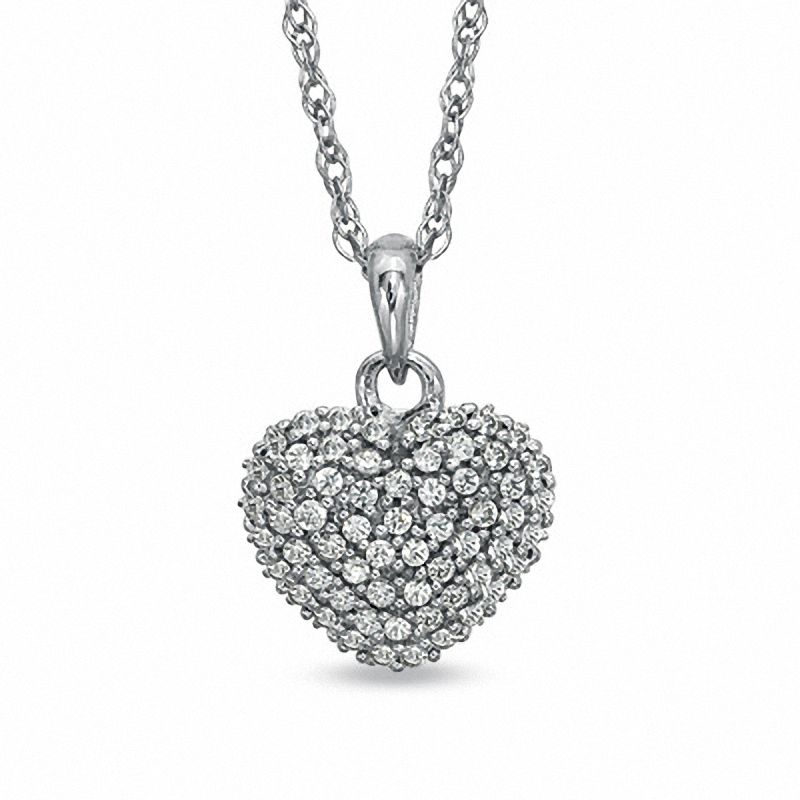 0.25 CT. T.W. Diamond Heart Pendant in Sterling Silver