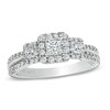 Thumbnail Image 0 of Vera Wang Love Collection 0.95 CT. T.W. Princess-Cut Diamond Three Stone Engagement Ring in 14K White Gold