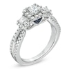 Vera Wang Love Collection CT. T.W. Princess-Cut Diamond Three Stone Engagement Ring in 14K White Gold