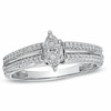 0.16 CT. T.W. Diamond Marquise Cluster Promise Ring in 10K White Gold