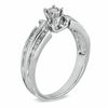 Thumbnail Image 1 of 0.12 CT. T.W. Diamond Double Row Promise Ring in 10K White Gold