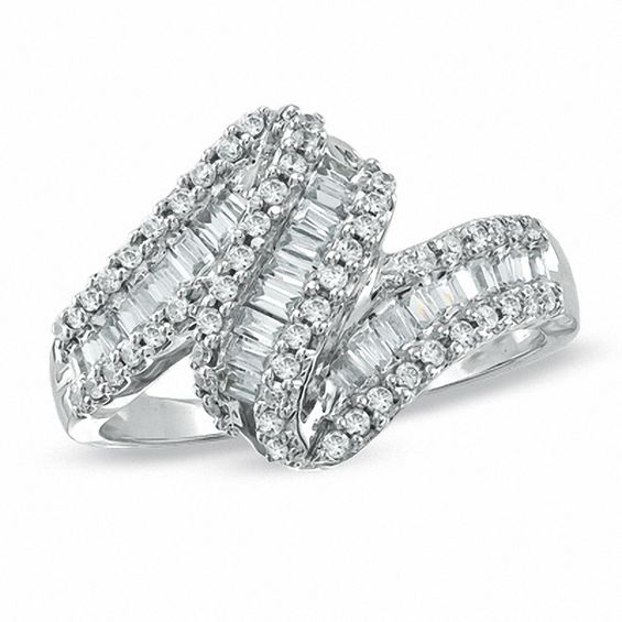 0.75 CT. T.W. Diamond Zig-Zag Ring in 10K White Gold