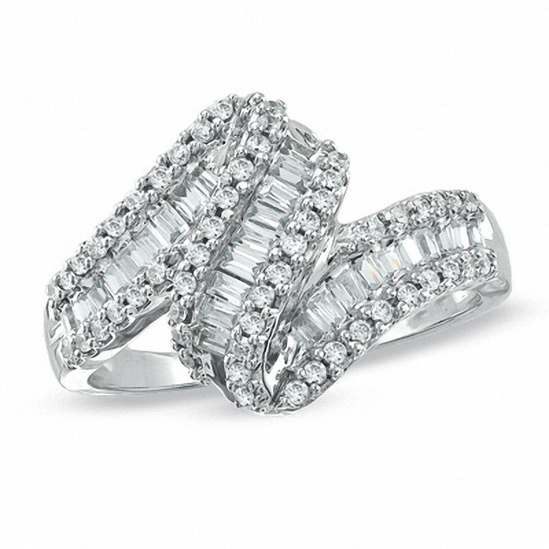 0.75 CT. T.W. Diamond Zig-Zag Ring in 10K White Gold|Peoples Jewellers