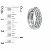 Thumbnail Image 1 of 0.70 CT. T.W. Diamond Multi-Row Huggie Earrings in 10K White Gold