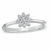 Thumbnail Image 0 of 0.20 CT. T.W. Diamond Sunburst Promise Ring in 10K White Gold