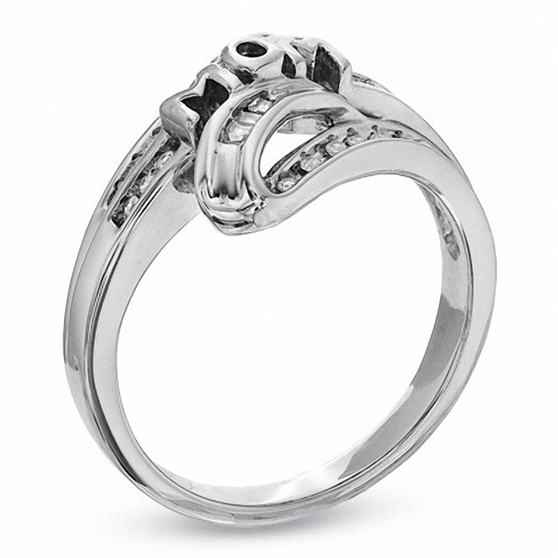Main Image 2 of 0.10 CT. T.W. Diamond MOM Ring in Sterling Silver