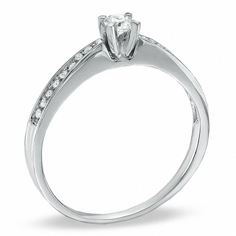 0.20 CT. T.W. Diamond Solitaire Promise Ring in 10K White Gold|Peoples Jewellers