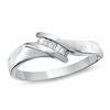 Thumbnail Image 1 of 0.10 CT. T.W. Baguette Diamond Ring in Sterling Silver