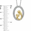 Thumbnail Image 1 of 0.10 CT. T.W. Diamond Motherly Love Oval Pendant in Sterling Silver with 14K Gold Plate