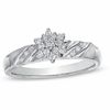 Thumbnail Image 1 of 0.18 CT. T.W. Diamond Cluster Engagement Ring in 10K White Gold