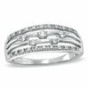 Thumbnail Image 1 of 0.25 CT. T.W. Diamond Bamboo Design Band in 10K White Gold