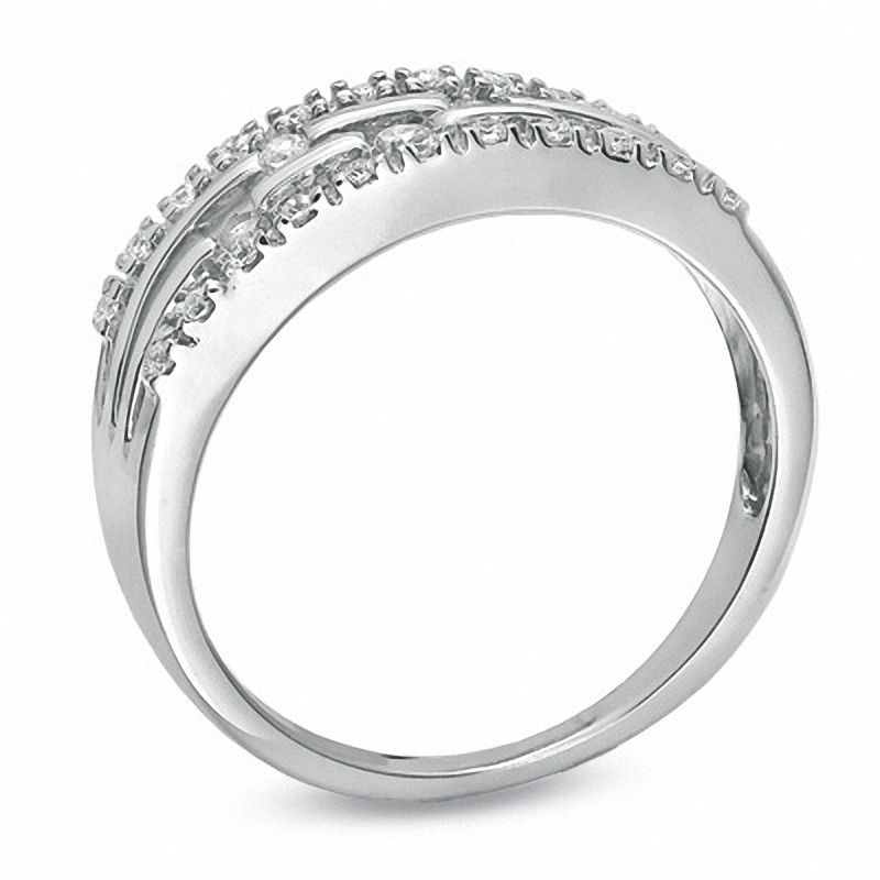 0.25 CT. T.W. Diamond Bamboo Design Band in 10K White Gold