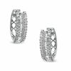 Thumbnail Image 1 of 0.50 CT. T.W. Round and Baguette Diamond Hoop Earrings in 10K White Gold
