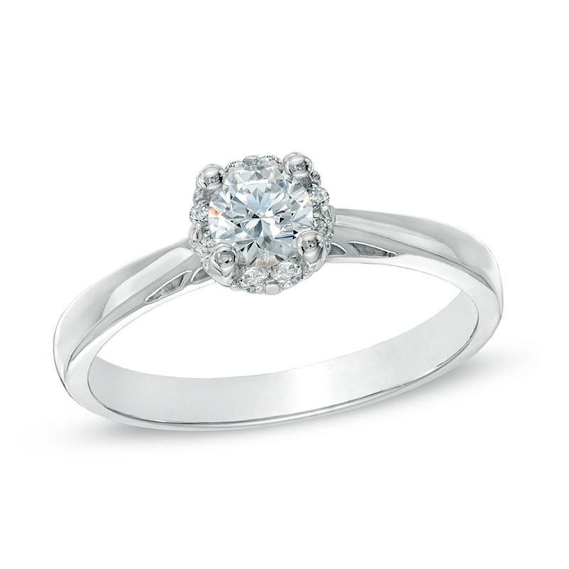 Main Image 1 of 0.33 CT. T.W. Canadian Certified Diamond Engagement Ring in 14K White Gold (I/I1)