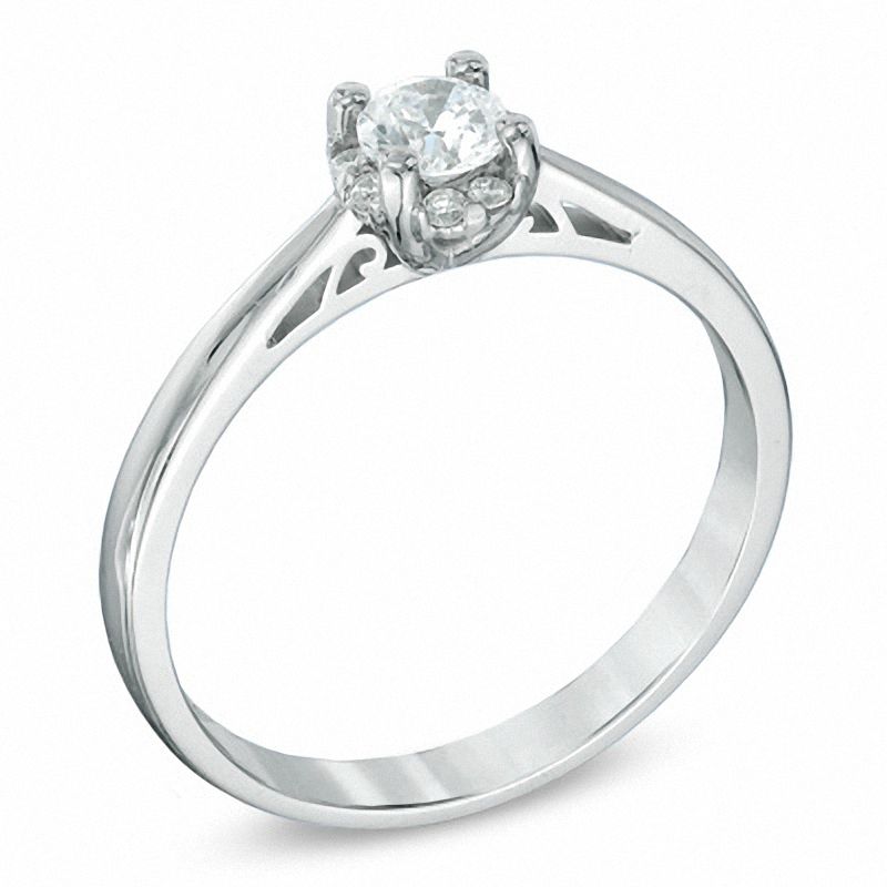 0.33 CT. T.W. Canadian Certified Diamond Engagement Ring 14K White Gold (I/I1)