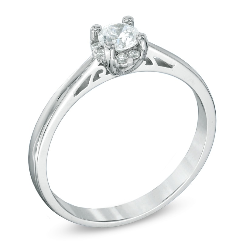 Main Image 2 of 0.33 CT. T.W. Canadian Certified Diamond Engagement Ring in 14K White Gold (I/I1)