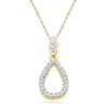 Thumbnail Image 1 of 0.12 CT. T.W. Diamond Open Teardrop Pendant in 10K Gold