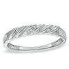 Thumbnail Image 0 of Ladies' Diamond Accent Slant Wedding Band in 10K White Gold