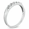 Thumbnail Image 1 of Ladies' Diamond Accent Slant Wedding Band in 10K White Gold