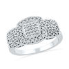 Thumbnail Image 1 of 0.33 CT. T.W. Princess-Cut Diamond Triple Square Ring in Sterling Silver