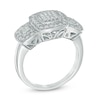 Thumbnail Image 1 of 0.33 CT. T.W. Princess-Cut Diamond Triple Square Ring in Sterling Silver
