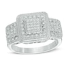 Thumbnail Image 1 of 0.33 CT. T.W. Composite Princess-Cut Diamond Fashion Ring in Sterling Silver