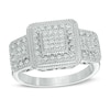 Thumbnail Image 0 of 0.33 CT. T.W. Composite Princess-Cut Diamond Fashion Ring in Sterling Silver