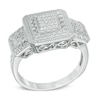 0.33 CT. T.W. Composite Princess-Cut Diamond Fashion Ring in Sterling Silver