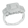 Thumbnail Image 1 of 0.33 CT. T.W. Composite Princess-Cut Diamond Fashion Ring in Sterling Silver