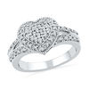 0.25 CT. T.W. Princess-Cut Diamond Heart Ring in Sterling Silver
